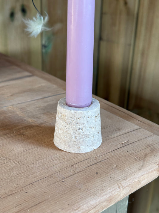 Travertine Candle Holder - Small (Set of Two)