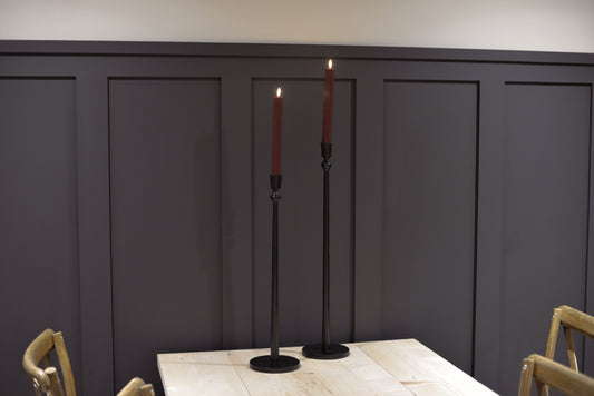 Flameless LED - Grooved Taper Candles - 25.5cm